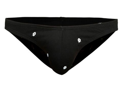 Черные мужские трусы-слипы с ромбовидным принтом (Размер: XL) (Цвет: черный)