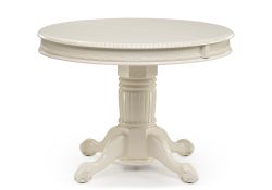 Деревянный стол Альфред 110(160)х110х80 слоновая кость