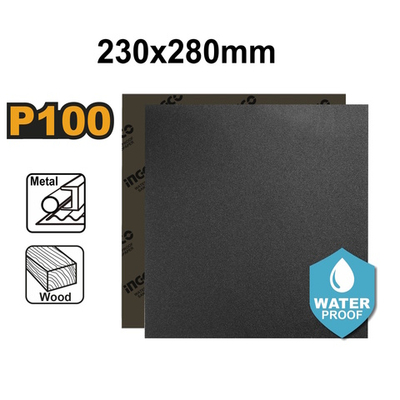 Бумага наждачная водостойкая ПОШТУЧНО 230х280 мм P100 INGCO AKHS010016.1 INDUSTRIAL