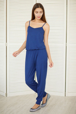 Женский комбинезон на тонких бретелях (Размер: S) (Цвет: синий)