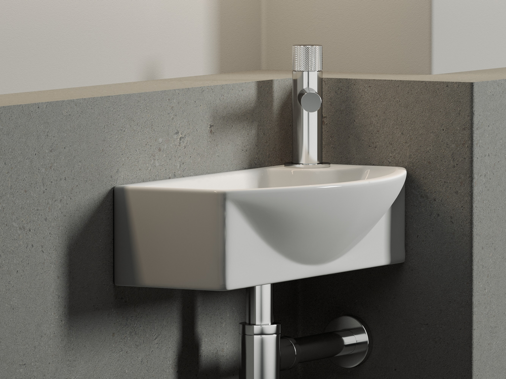 Умывальник подвесной прямоугольный с крепежом (чаша слева, отверстие под смеситель справа) Element 455x220x130мм