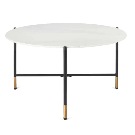 Кофейный стол Etla Ø80х45 см, белая керамика