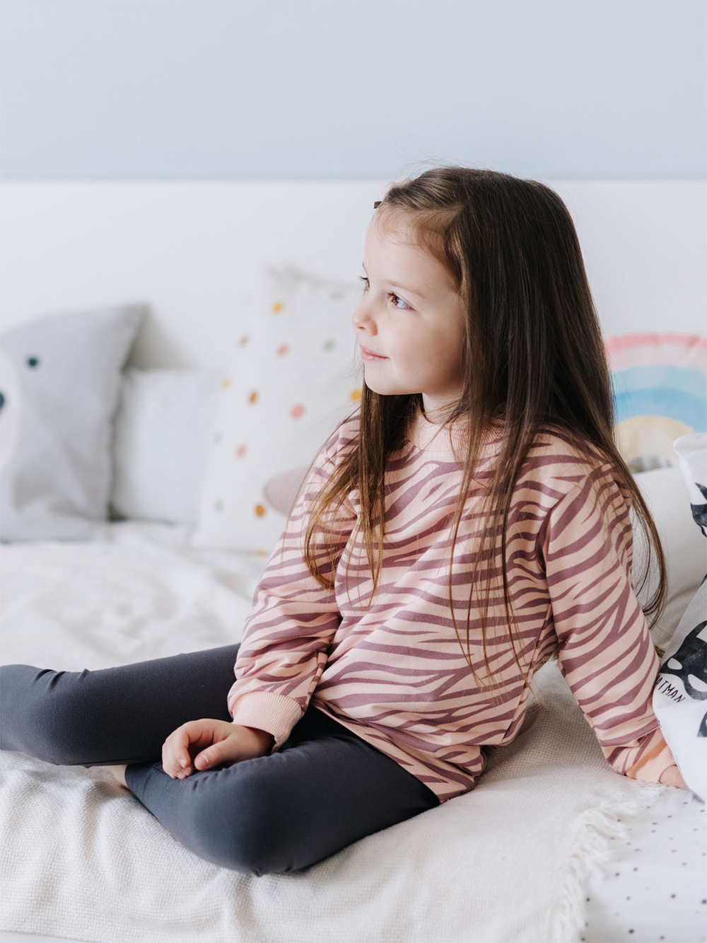 Свитшот прямой Mjölk Зебра розовая