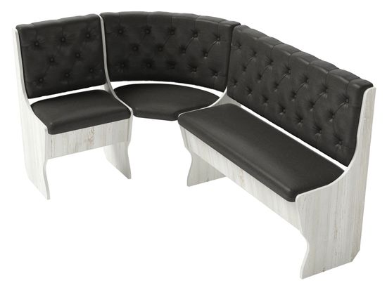 Диван угловой bravo "Оливьер" (Сосна Винтерберг/Кожзам Mercury Graphite) -G/Л3