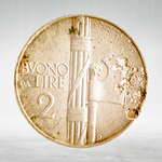 Italy 2 Lire 192* R "Buono - Fasces and Lion’s Head", VF