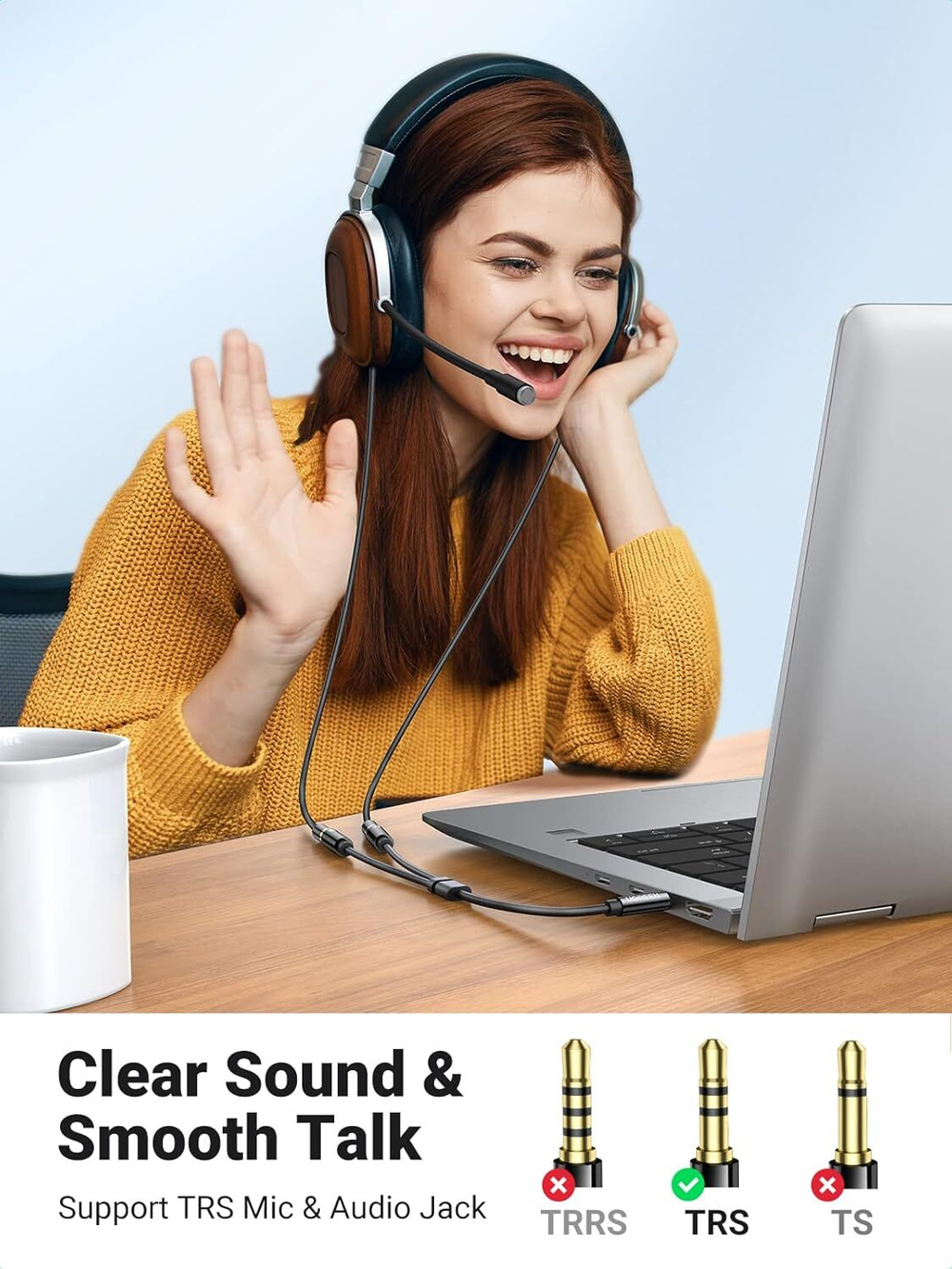 Переходник 2*Audiof 3.5mm - Audio 3.5mm, UGREEN 30620