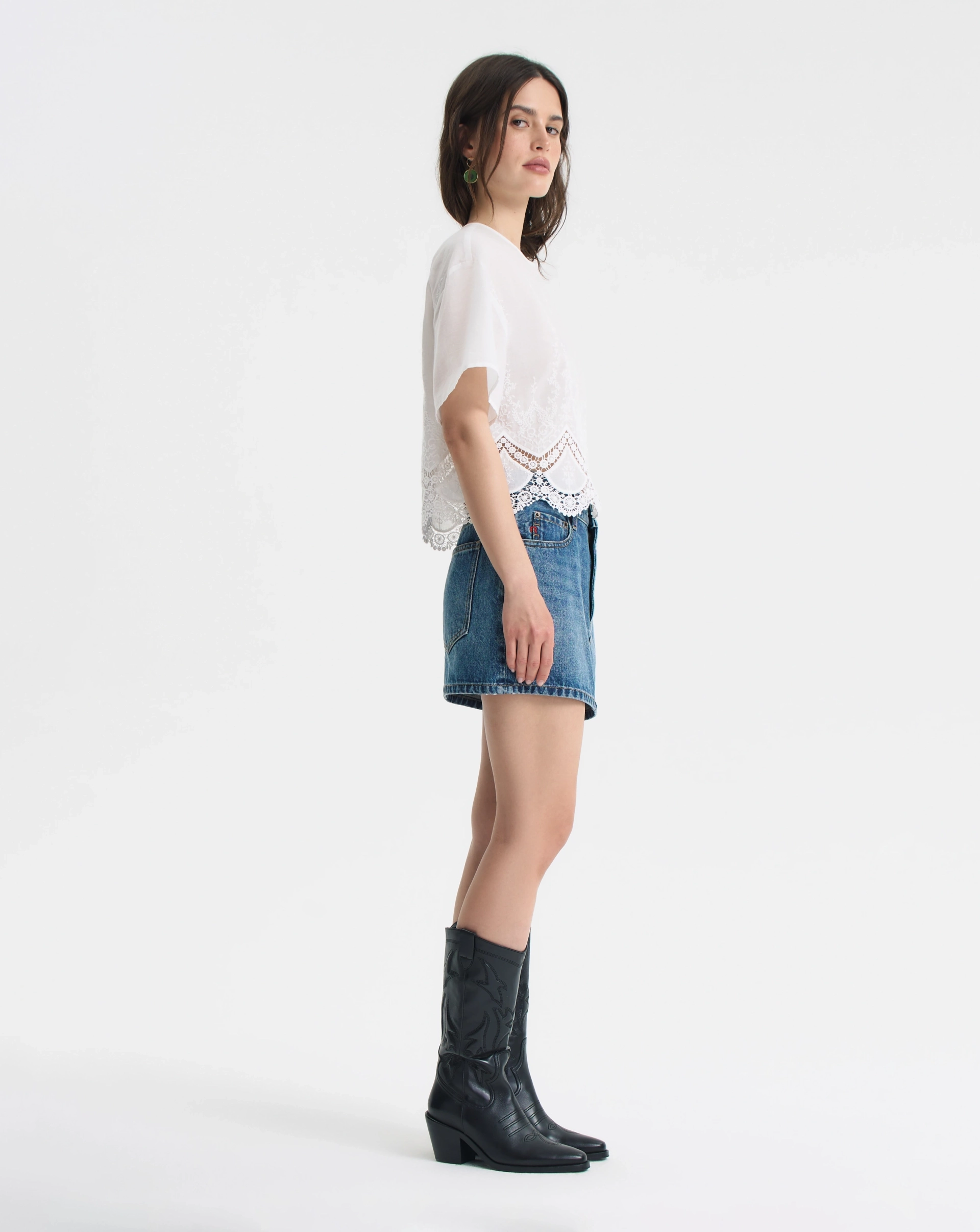 Джинсовая юбка-мини