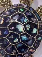 Брошь-кулон Черепаха изумруд