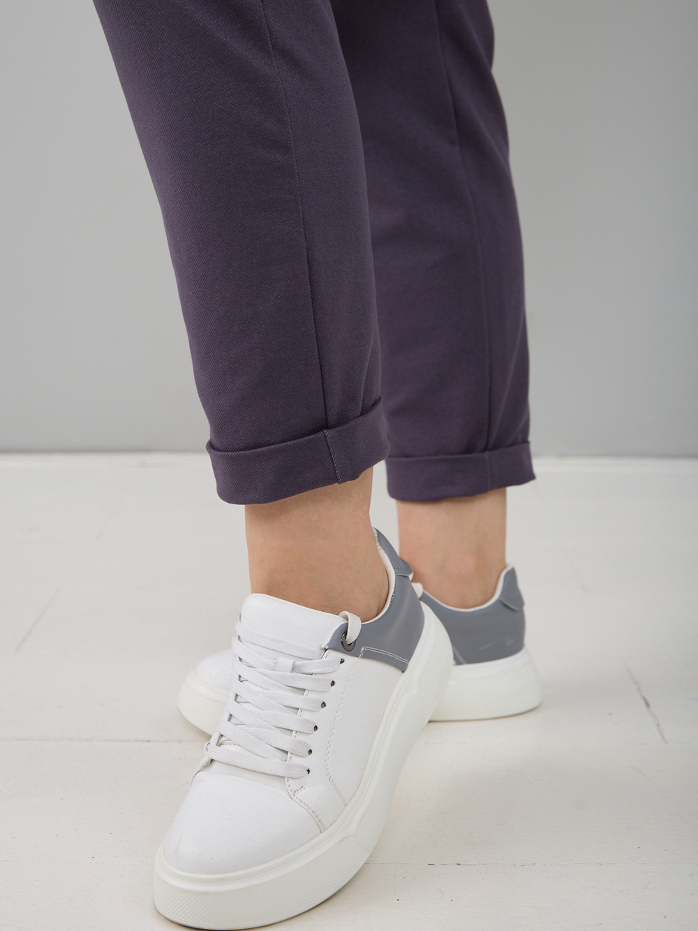 Брюки Бдж-129/серофиолетовый-джинс