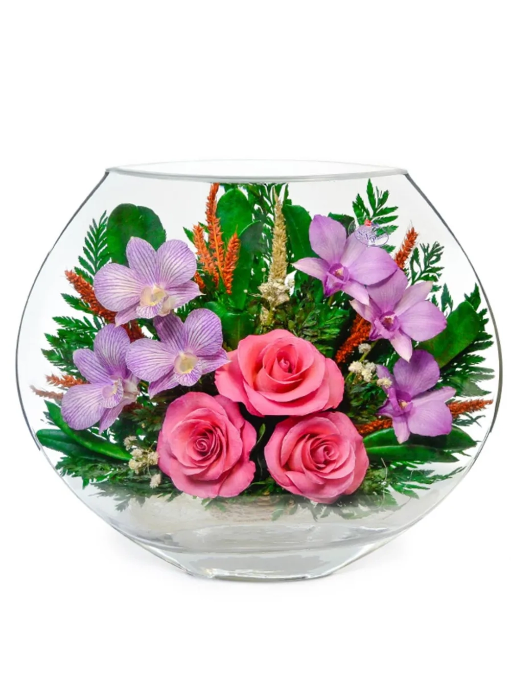 натуральные цветы в стекле, вакуум 20.03