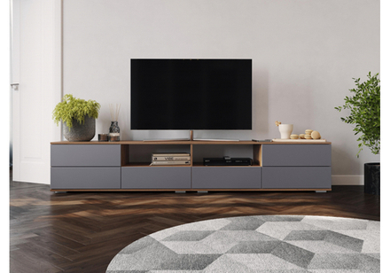 ТВ-тумба Woodville Маллоу дуб вотан, графит софт