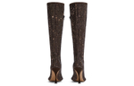 Bottega Veneta Dot BV Sparkle Suede Knee High Boots 9cm Women"s Brown