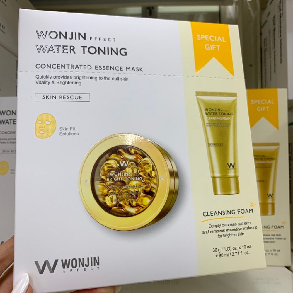 WONJIN Water Toning набор маска + пенка