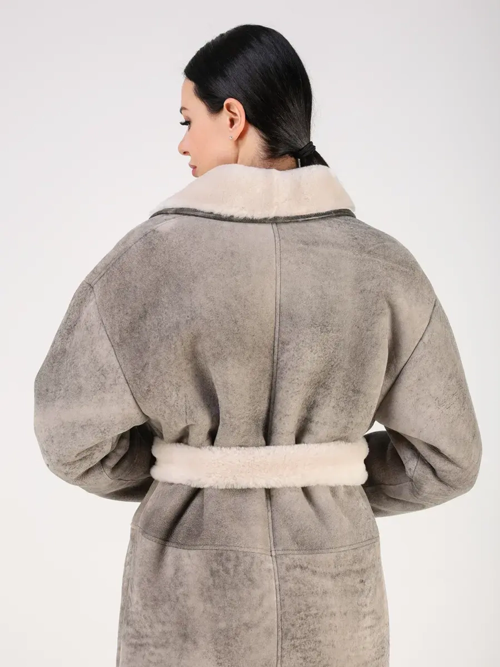 Дубленка зимняя натуральная длинная оверсайз