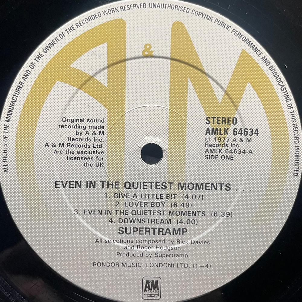 Supertramp - Even In The Quietest Moments (Англия 1977г.)