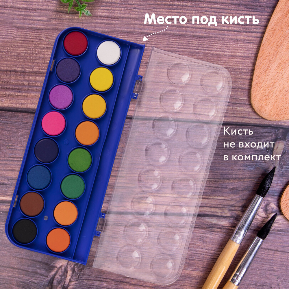 Краски акварельные BRAUBERG "PREMIUM" 16 цветов круглые кюветы 23 мм пенал (12 штук в упаковке)