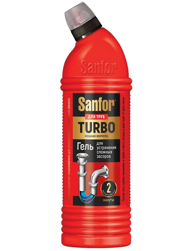 Средство для засоров Sanfor Turbo, 500 мл