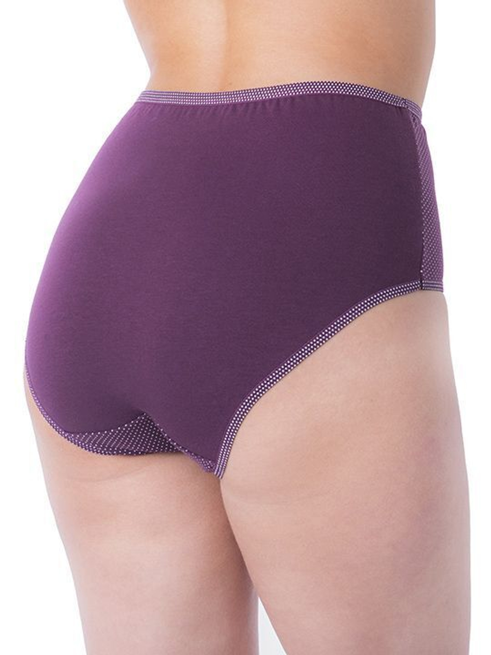 Женские трусы-макси plus size из хлопкового полотна (Размер: 52) (Цвет: кофейный)