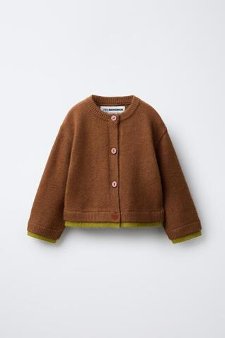 ZARA Х BENSIMON ® ТРИКОТАЖНЫЙ КАРДИГАН, ХАКИ