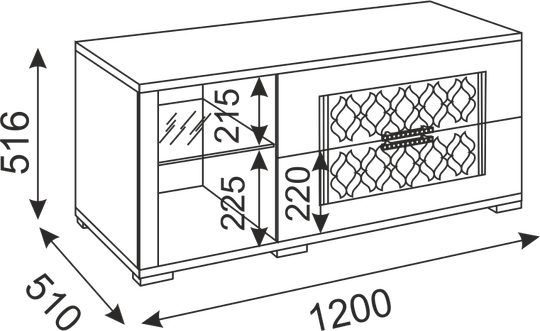 Тиффани (гостиная) М14 ТВ-тумба малая