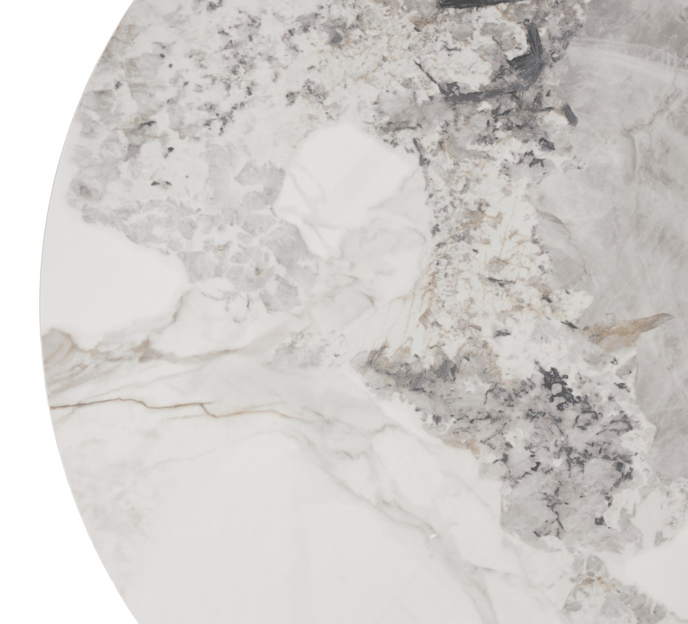 Стол М-City DISAUR Милтон D89 Пандора (Pandora Light 122 Bg), керамика, Черный каркас