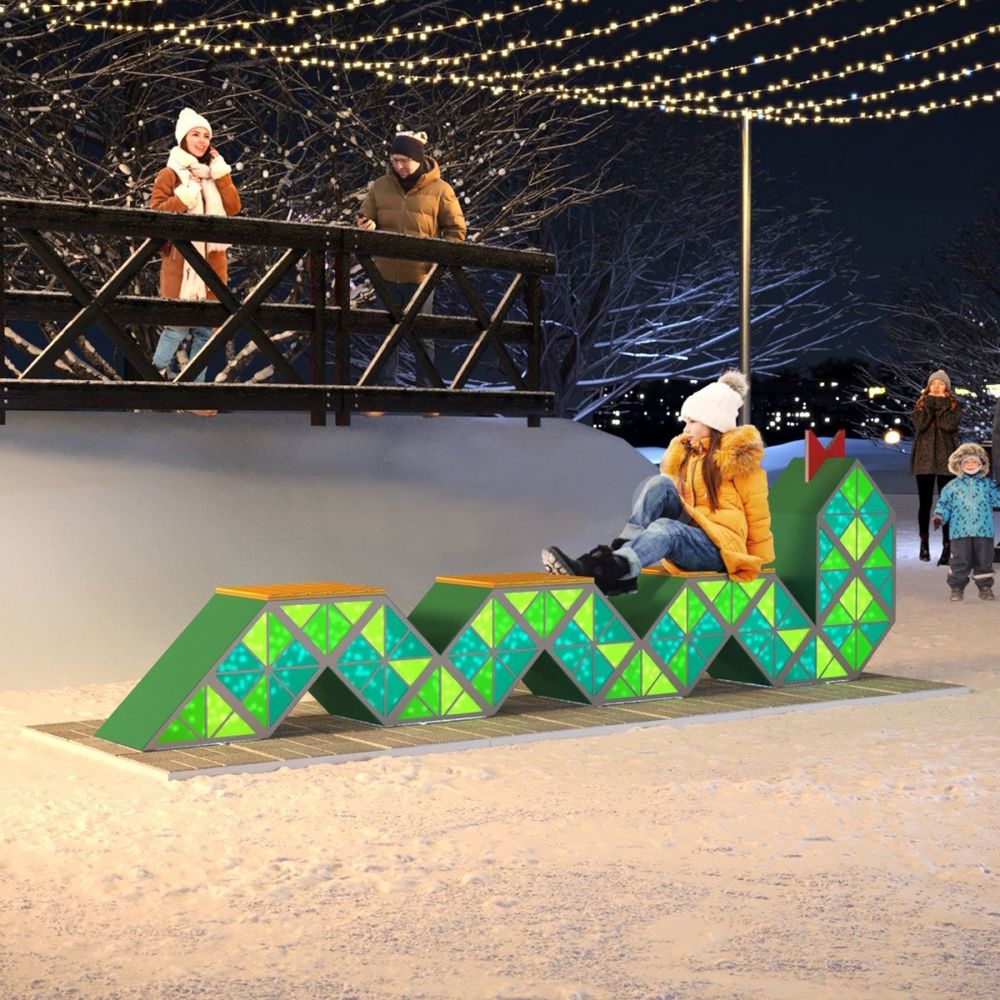 Скамейка "Змейка" световая