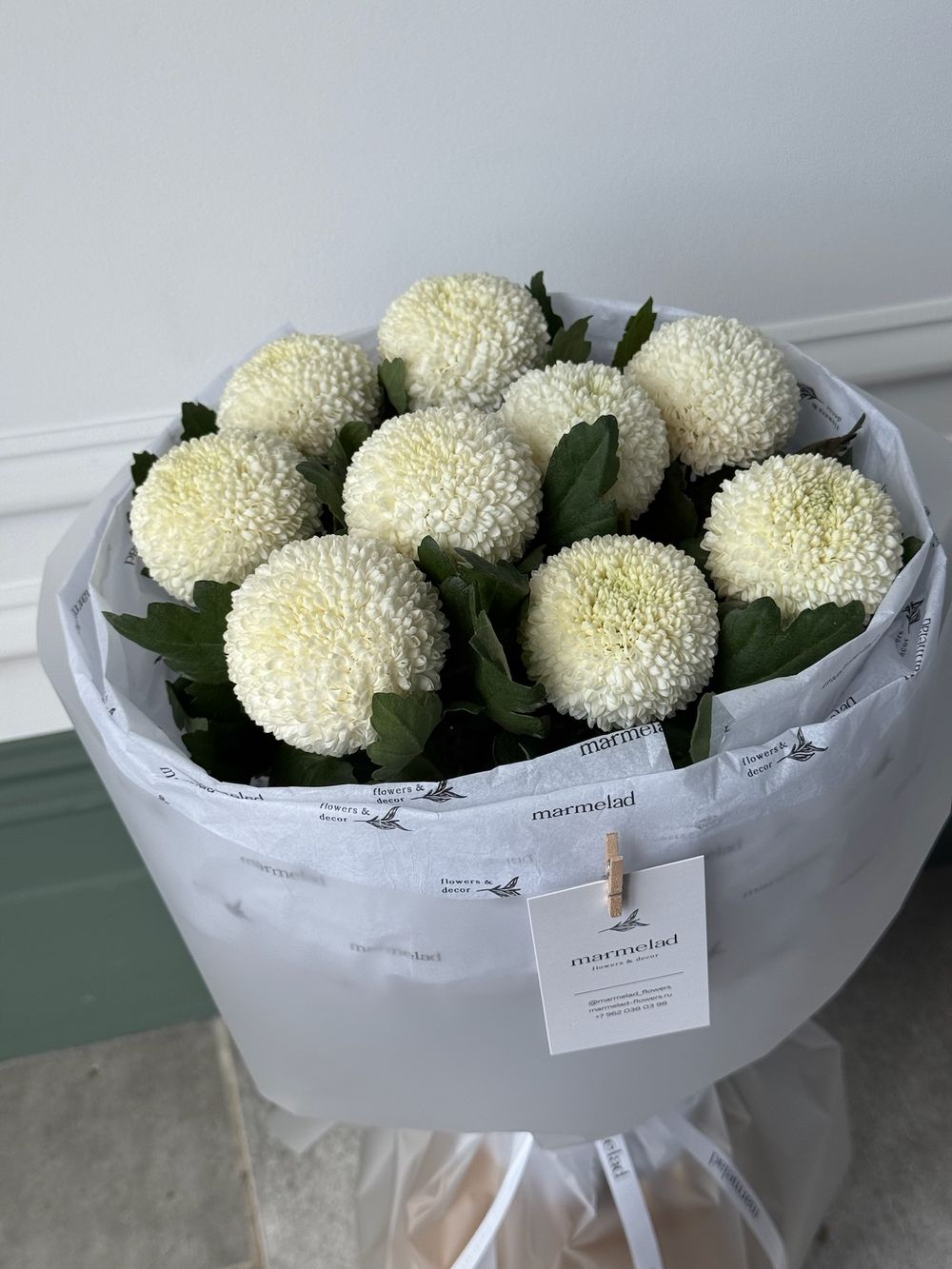 Букет моно из хризантемы 9 шт