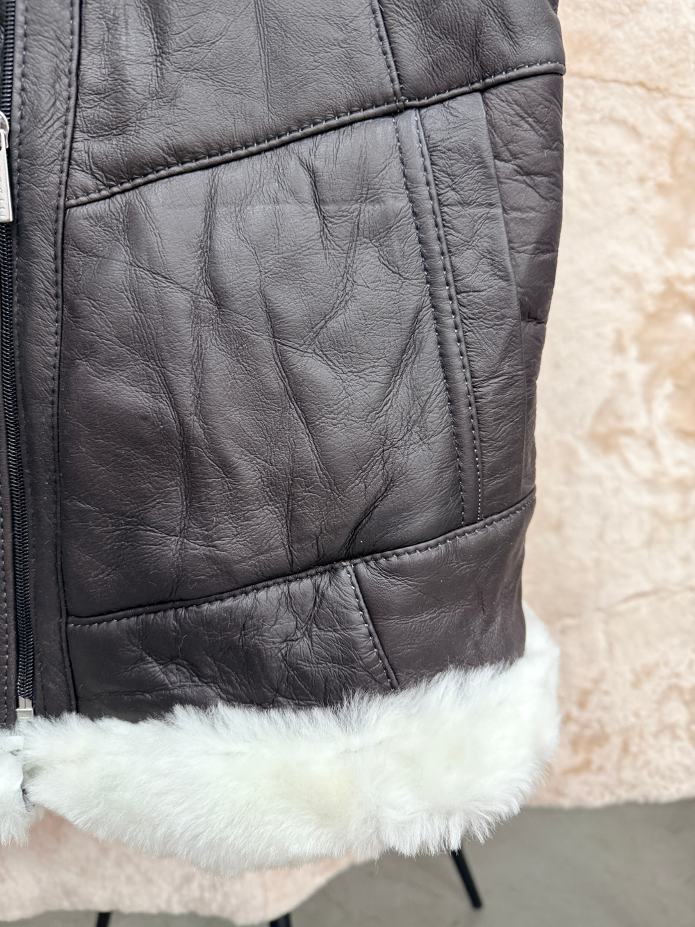 Жилет из натуральной овчины. Косуха, 48 Размер