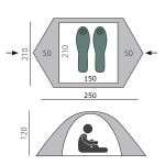 Палатка двухместная для туристических походов BTrace Malm 2 (250х220х120 см)