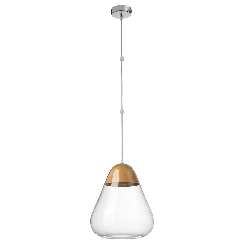 IKEA AKTERGAST  (ИКЕА АКТЕРГАСТ)  -  Подвесной светильник, стекло/светлая береза, 30 см