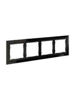 Рамка 4-м S70 стеклян. черн. Voltum VLS110408