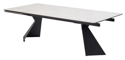Стол ОРИГАМИ  240 AURA IVORY, керамика / Черный каркас М-City