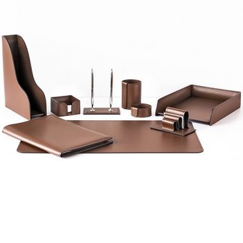 Настольный набор из кожи Cuoietto серии Business из 9 предметов (NBCNut9.1)