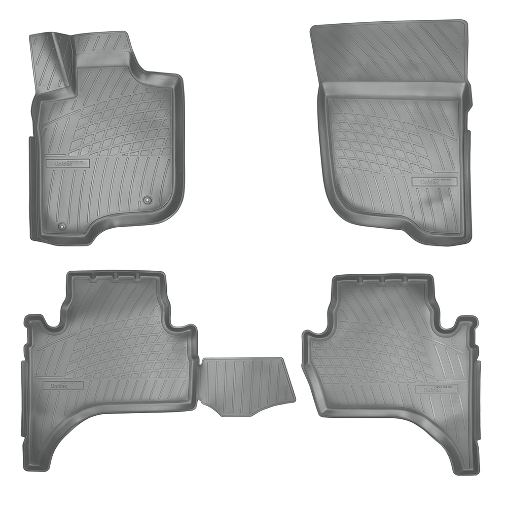 Ковры в салон Norplast/Unidec для Mitsubishi L200 IV (2006-2015), Серый, арт.NPA11-C59-330-G