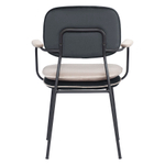 Стул с подлокотниками и контрастным кантом pea, велюр, темно-серый/бежевый