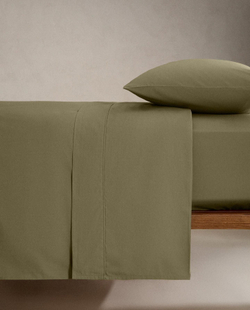 Zara Home - Простыня из ситца (300 нитей), зеленый, 160x280 см