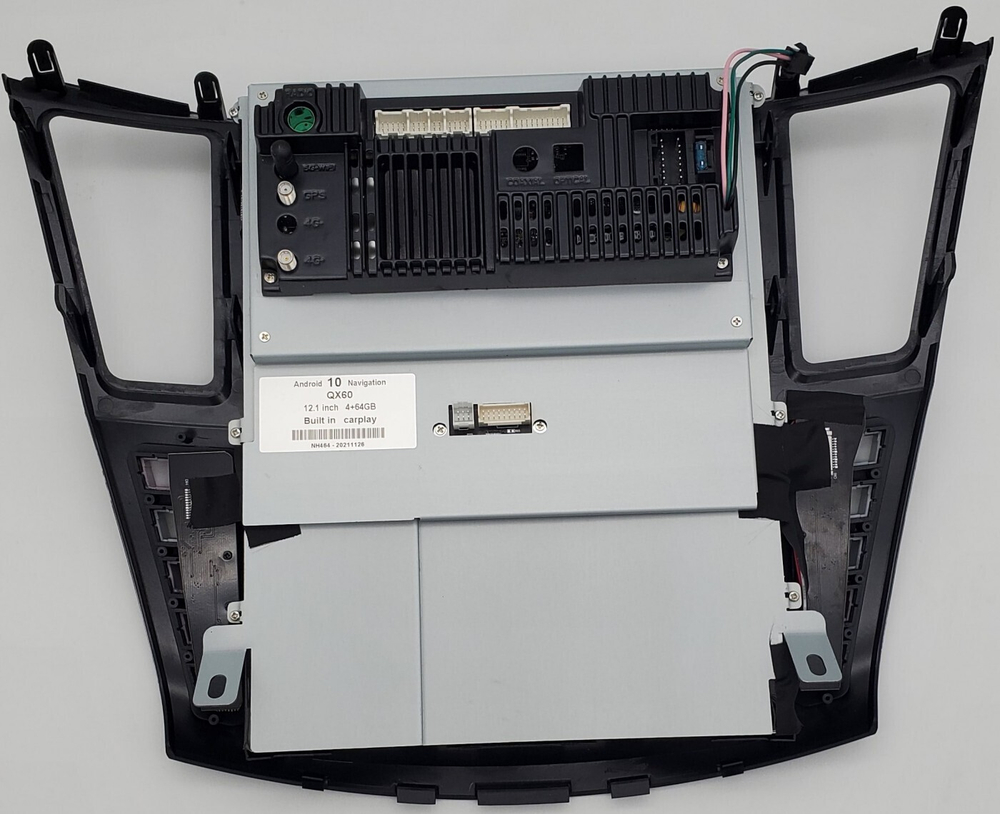 Магнитола для Infiniti QX60 2016-2021 (кожаный верх) - Carmedia NH-I1201-2 ("Тесла-Стиль") Android 10, 4ГБ+64ГБ, SIM-слот