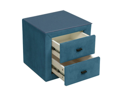 06.34-01 тумба прикроватная со стеклом Гамма велюр изумруд