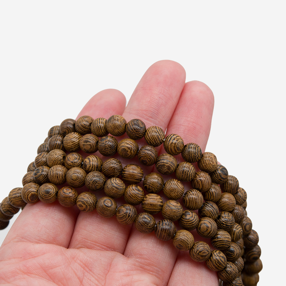 Бусины из дерева венге, шар, 6,3мм