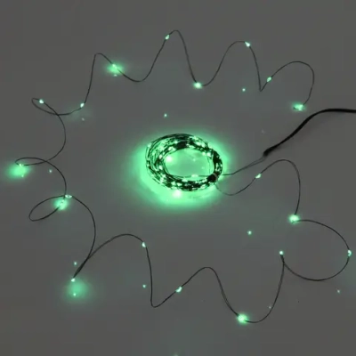 Гирлянда для улицы «Росинка» 10 м 100 ламп LED проволочн.пров. зелен., 8 реж.,IP-54, Зеленый (солнечная батарея)