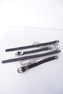 Ремень черный тонкий с цепочкой, новый