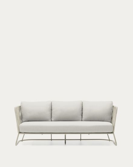 Уличный 3-местный диван Saconca из шнура и серой оцинкованной стали 189 см La Forma Испания