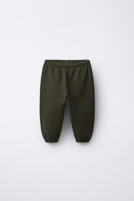 ZARA БРЮКИ-ДЖОГГЕРЫ С ЭТИКЕТКОЙ, ТЕМНО-ЗЕЛЕНЫЙ