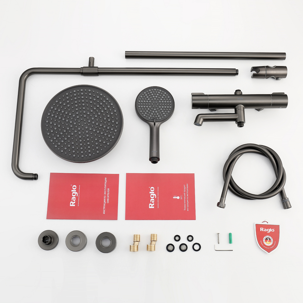 Душевая система с термостатом Raglo R20.26.09, графит