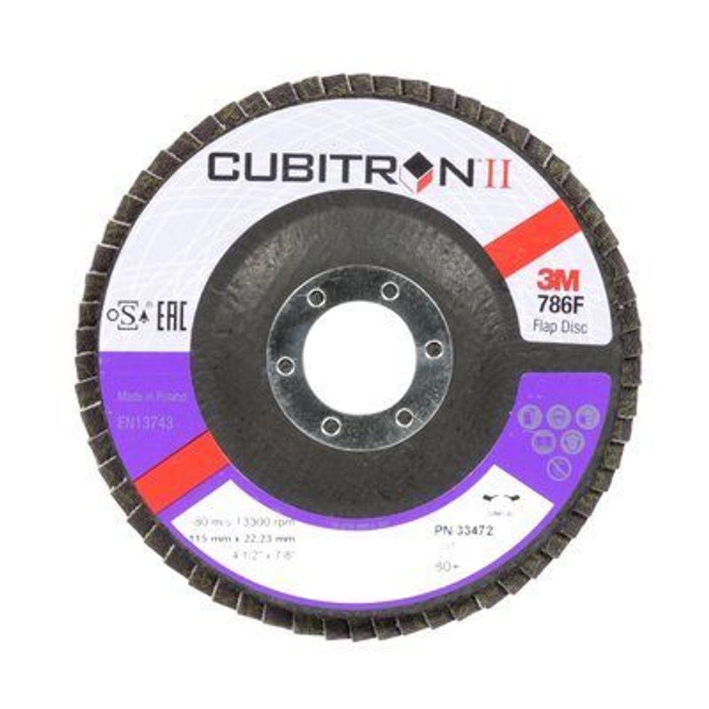 3М Лепестковый круг Cubitron II абразивный фибровый Р80 115х22мм