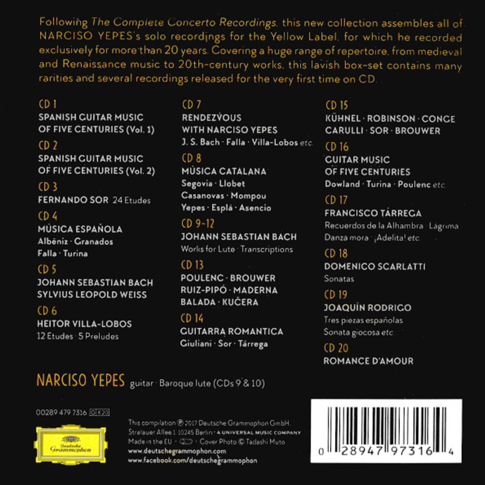 Narciso Yepes / The Complete Solo Recordings (20CD)