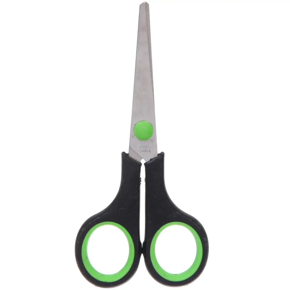 Ножницы универсальные бытовые «VOSTOK MARKET», цвет чёрный / зеленый, 14*5,5см (блистер Селфи)