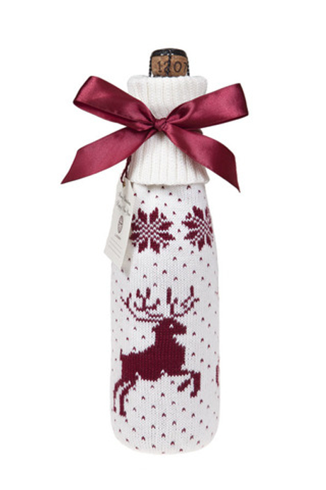 Чехол для бутылки Luxberry Олень белый-бордовый