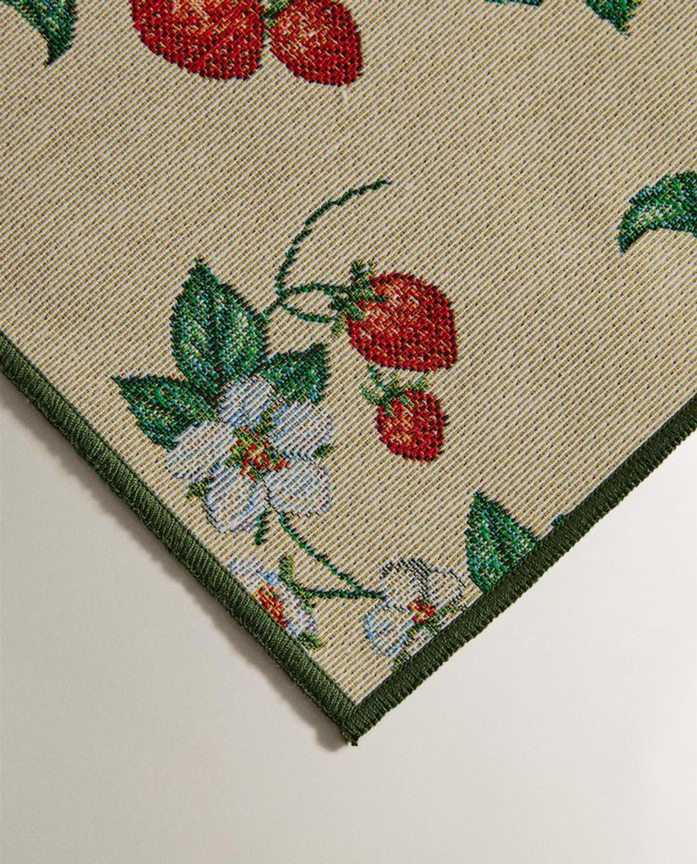 ZARA HOME ЖАККАРДОВАЯ СКАТЕРТЬ-ДОРОЖКА НА СТОЛ С ПРИНТОМ, ЗЕЛЕНЫЙ