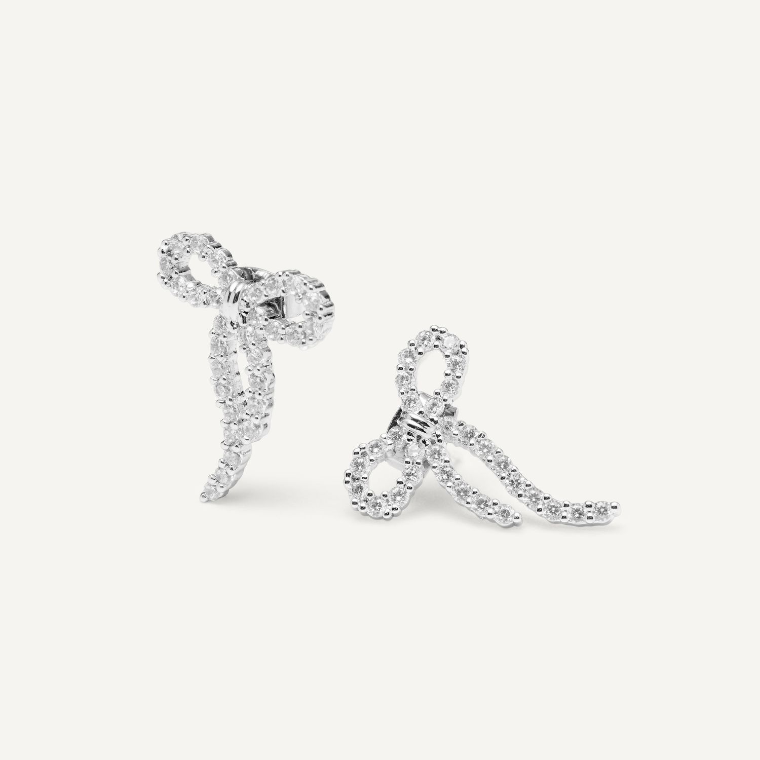 Серьги Cute Bow Earrings - Silver